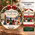 Personalized Family Christmas Ornament | Ceramic Holiday Decoration