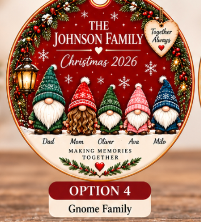 Personalized Family Christmas Ornament | Ceramic Holiday Decoration